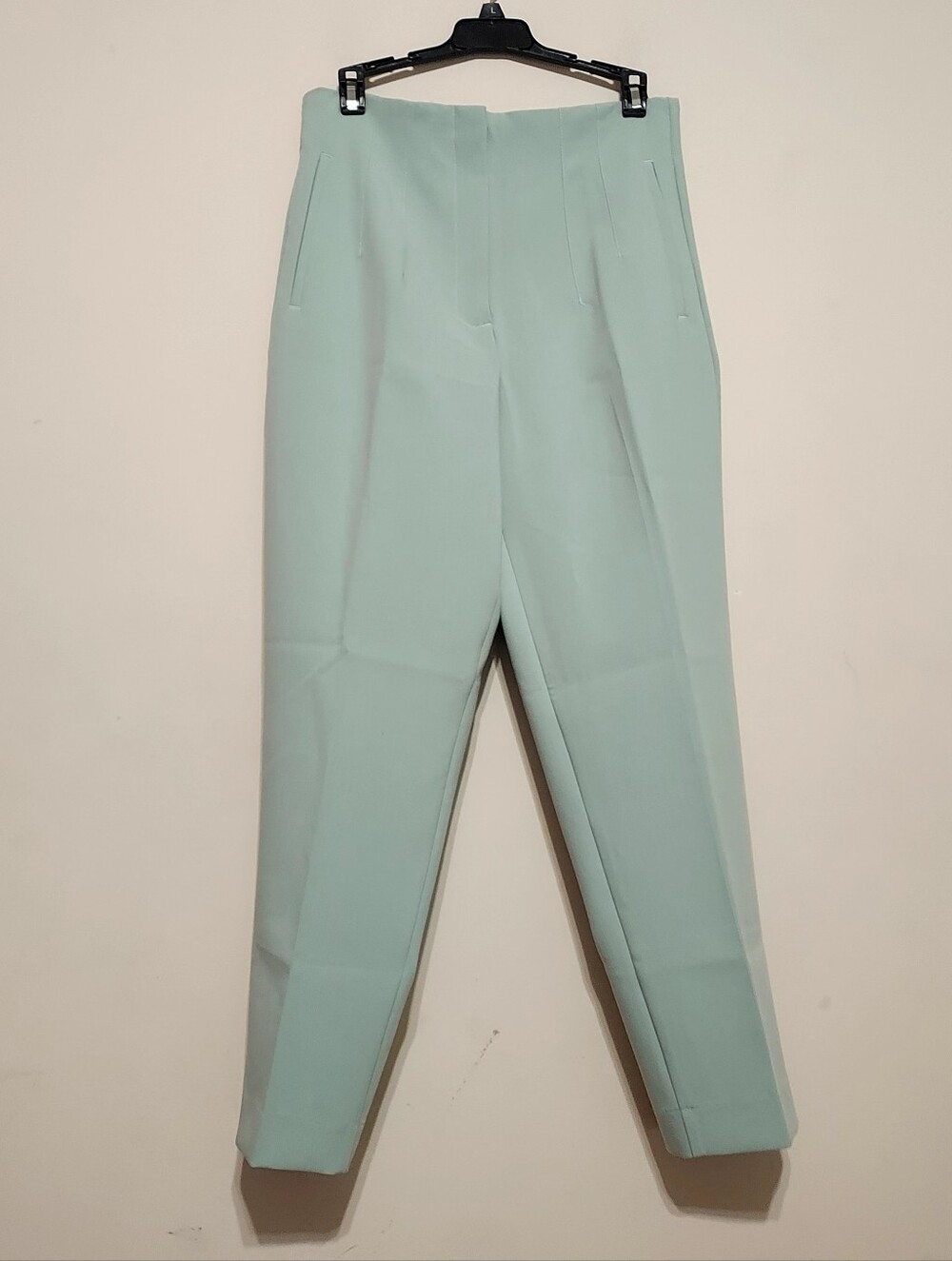 Zara High-Waist Tailored Ankle Pants - Sage Green Sz-L - Picture 3 of 8